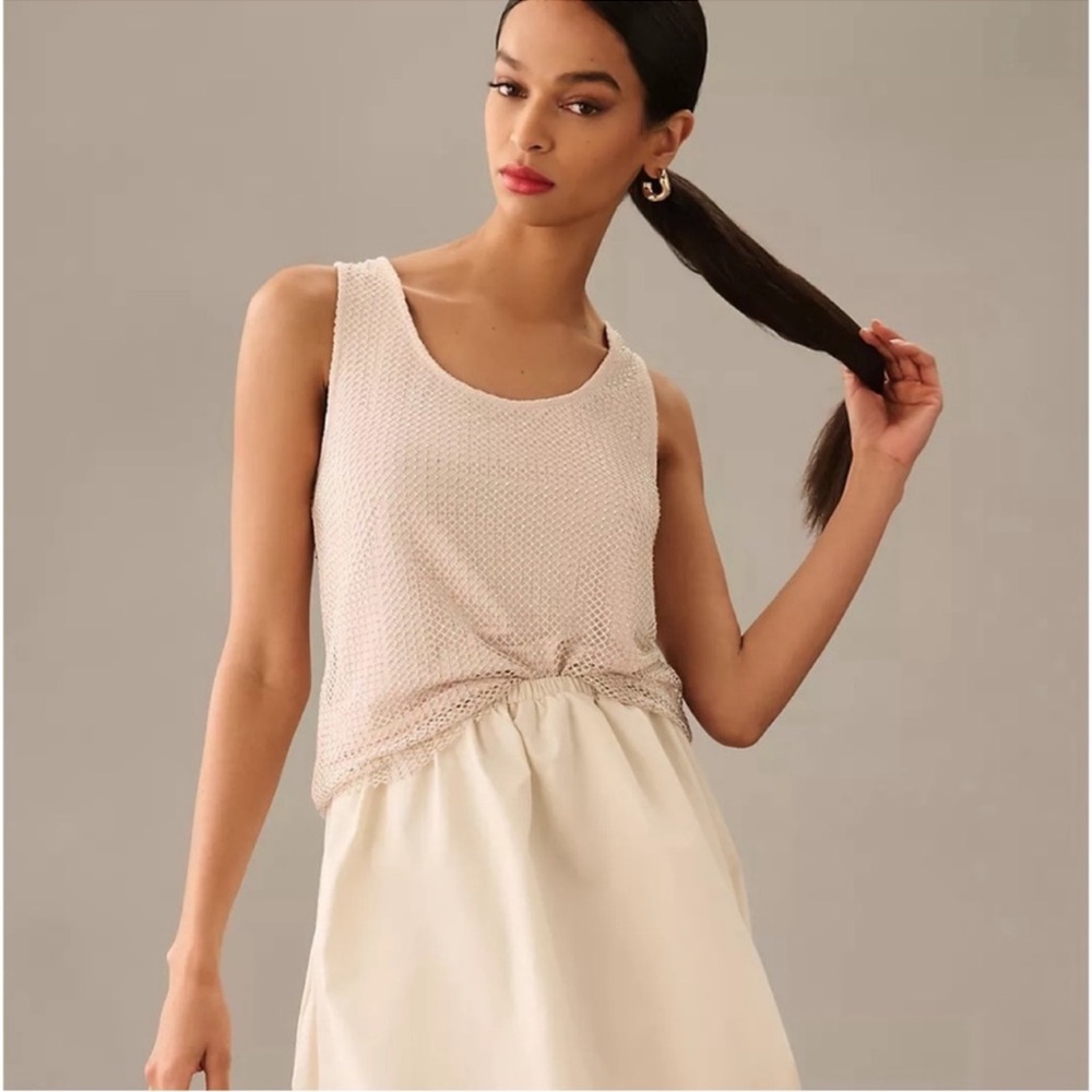 NWT Anthropologie Rhinestone Mesh Tank
